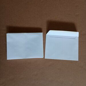 50 new blank white envelopes, 5x7